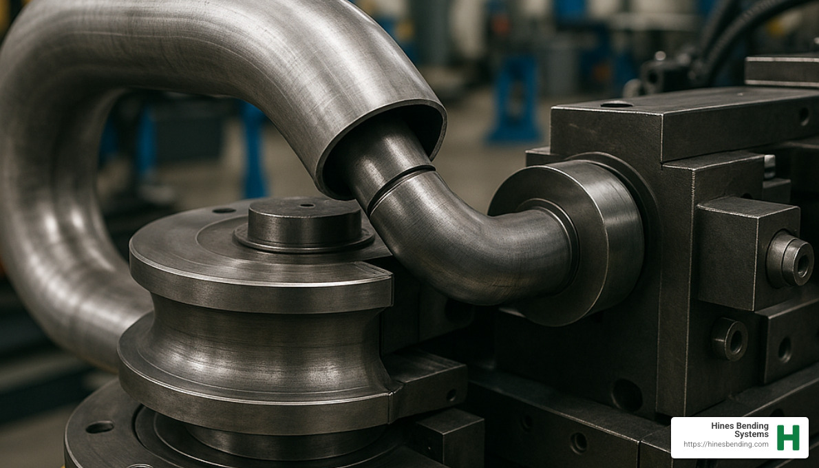 mandrel bending setup showing internal support - pipe bender