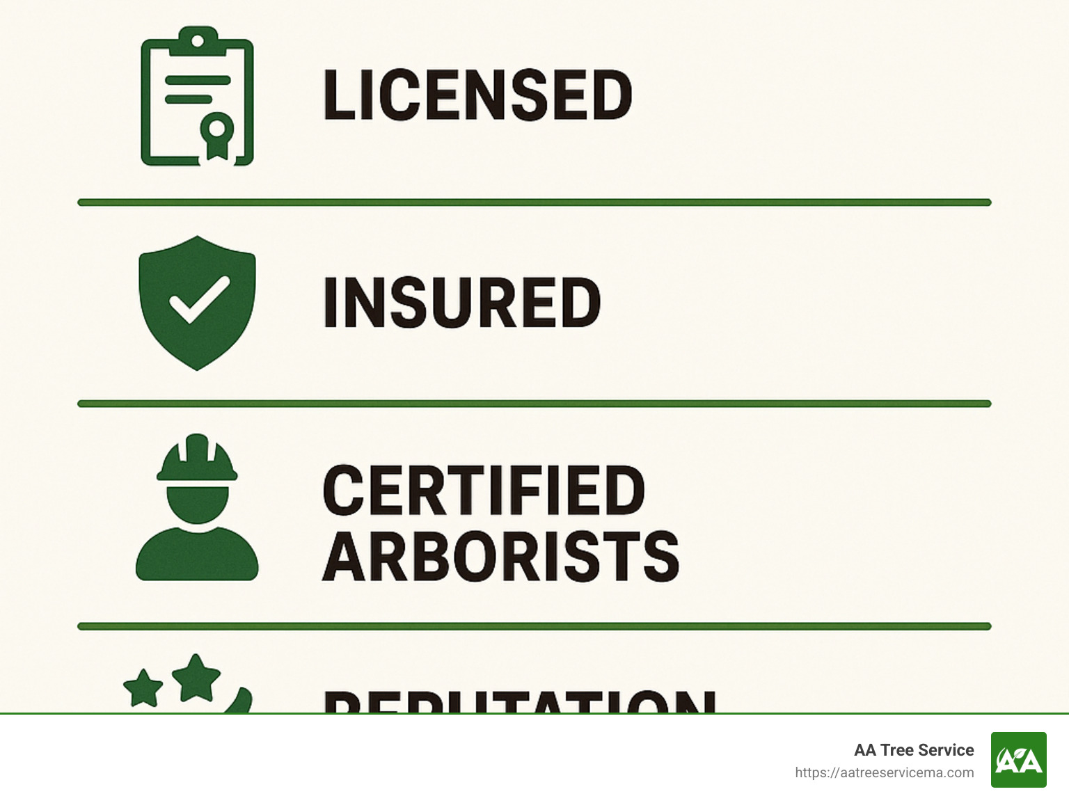 6-point vetting checklist for hiring reputable tree services - local tree services infographic 