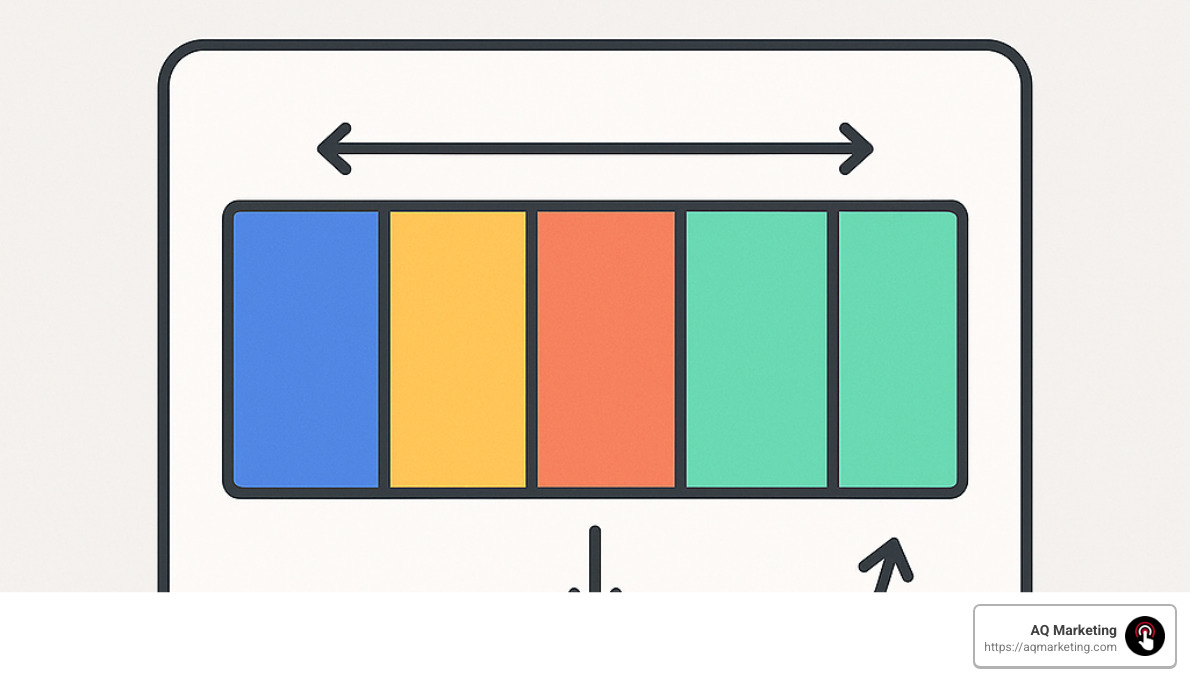 Flexbox illustration showing how elements can flex and reposition - responsive web design for beginners