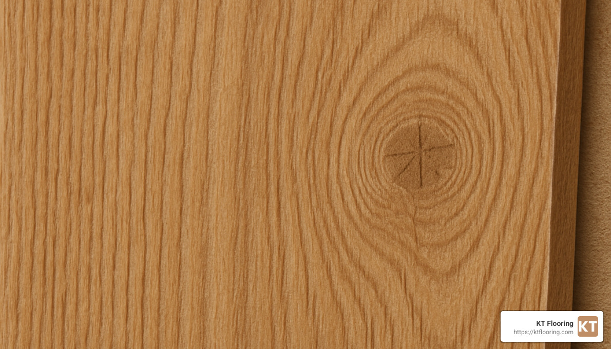 close-up detail of wood-grain pattern on linoleum plank showing realistic oak texture - waterproof linoleum flooring that looks like wood