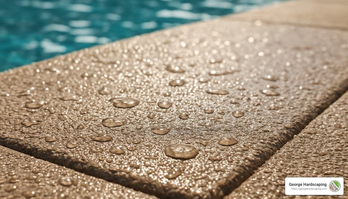 slip-resistant concrete pool paver surface - concrete pool pavers