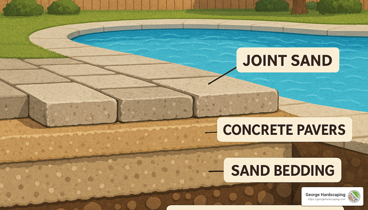 installation layers of concrete pool pavers - concrete pool pavers