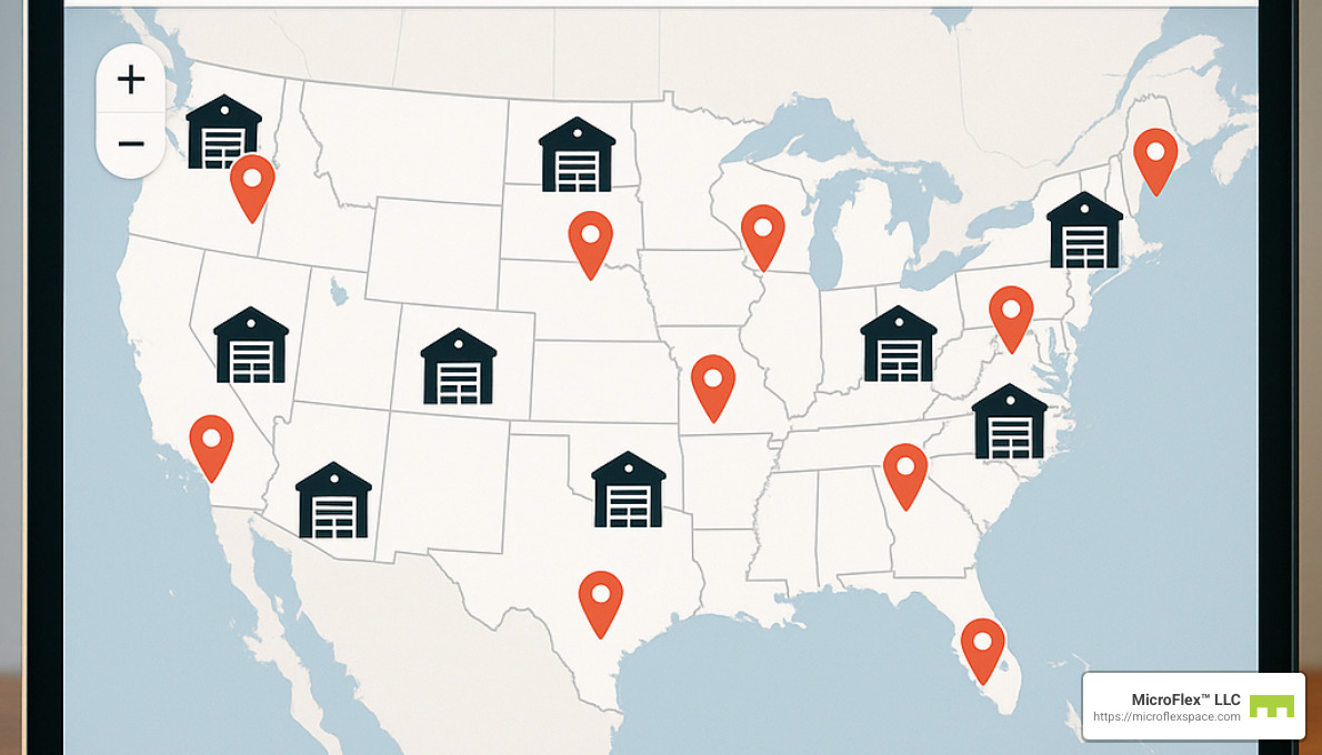 digital map showing warehouse search - short-term warehouse rental digital map showing warehouse search - short-term warehouse rental