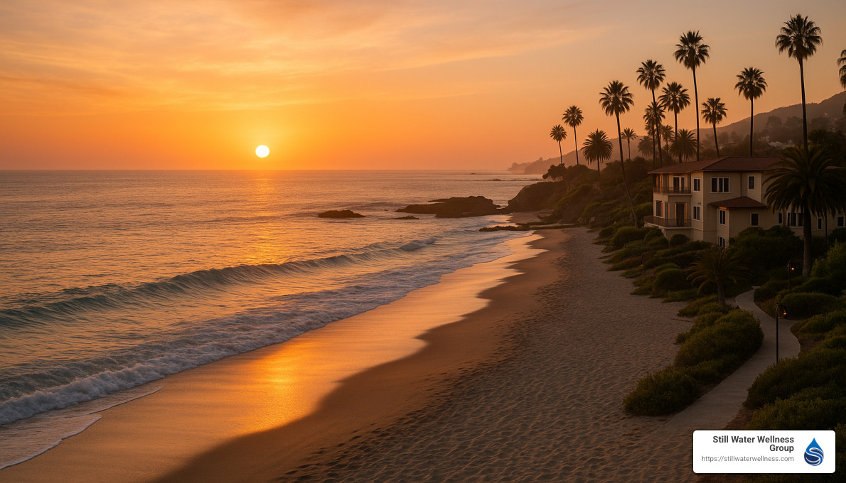 sunset view of Laguna Beach near the treatment center - ambien withdrawal
