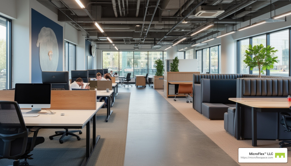 modern flexible business space with multiple functional areas - business expansion space