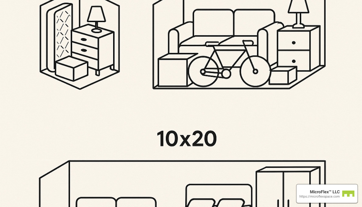 storage unit size comparison chart - short term storage unit rental