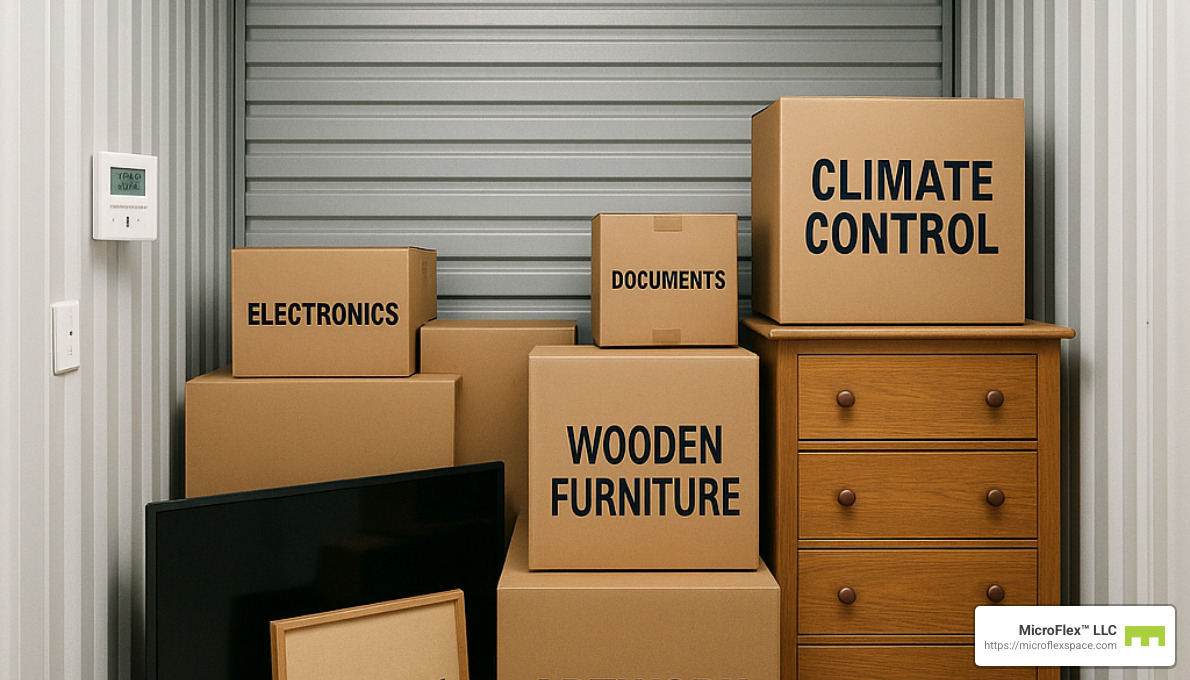 climate sensitive items in storage - short term self storage