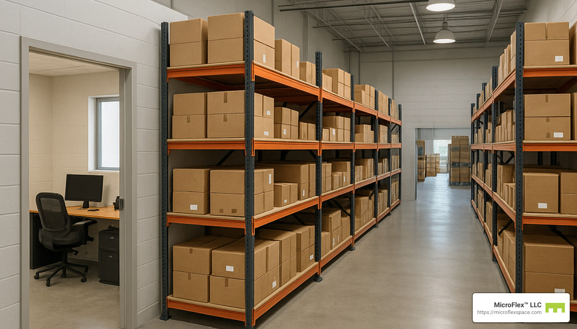 Multi-function commercial storage space with office and warehouse areas - commercial storage units Birmingham