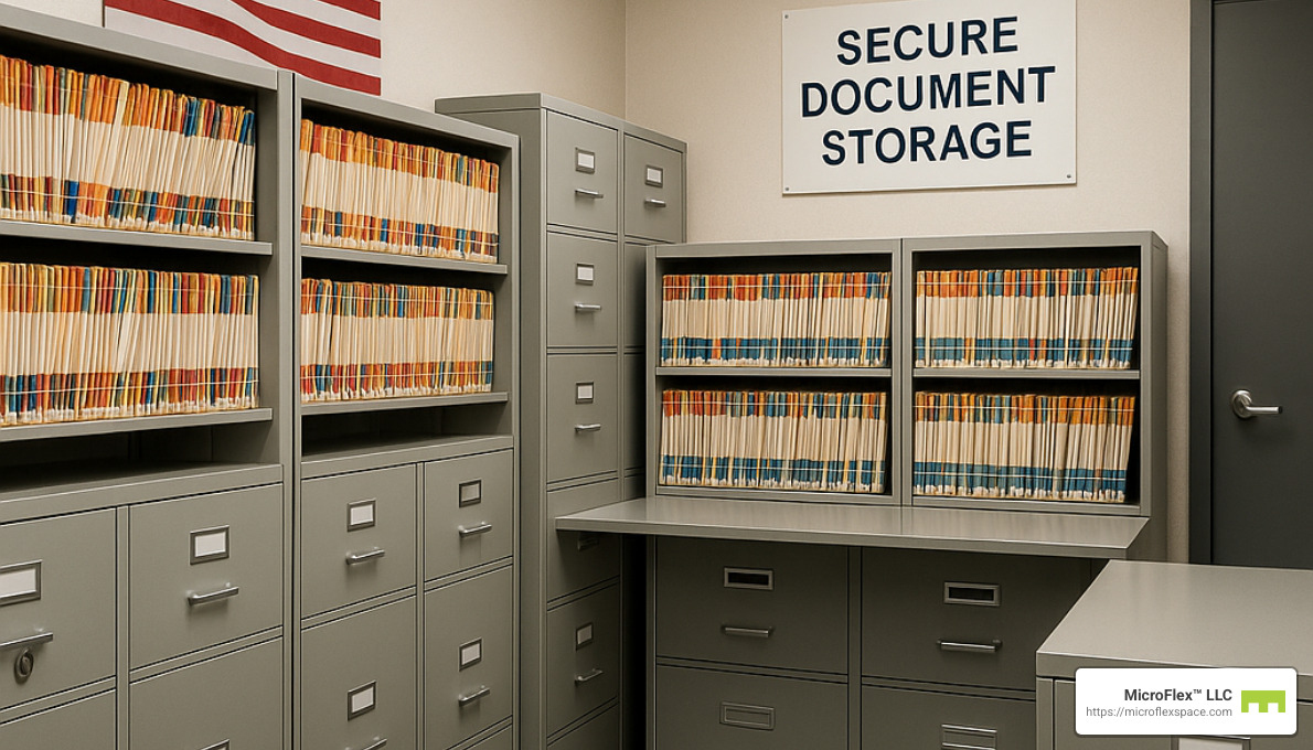 secure document storage with organized filing system - small business office solutions