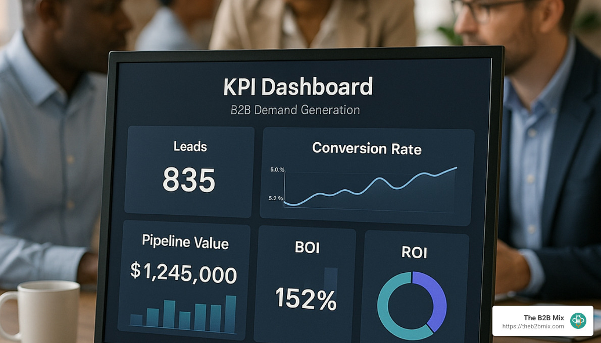 KPI dashboard showing key demand generation metrics - B2B demand generation