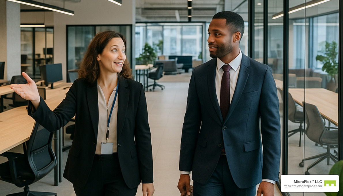 person touring a flexible office space in Birmingham - flexible office space Birmingham