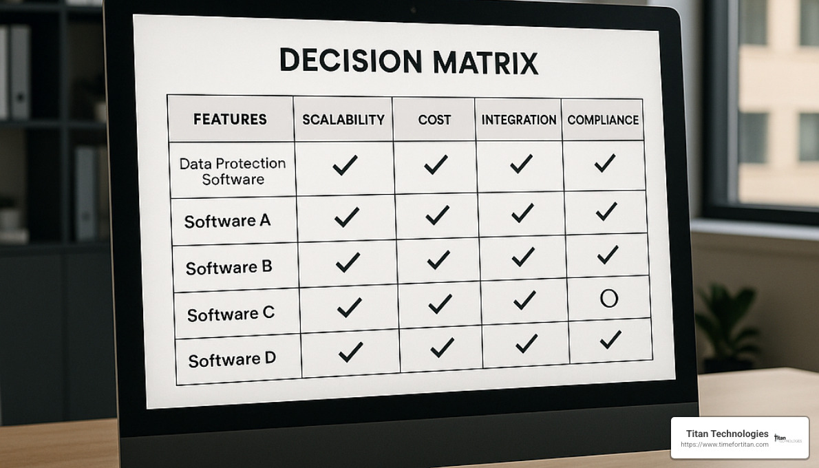 data protection software decision matrix - data protection software