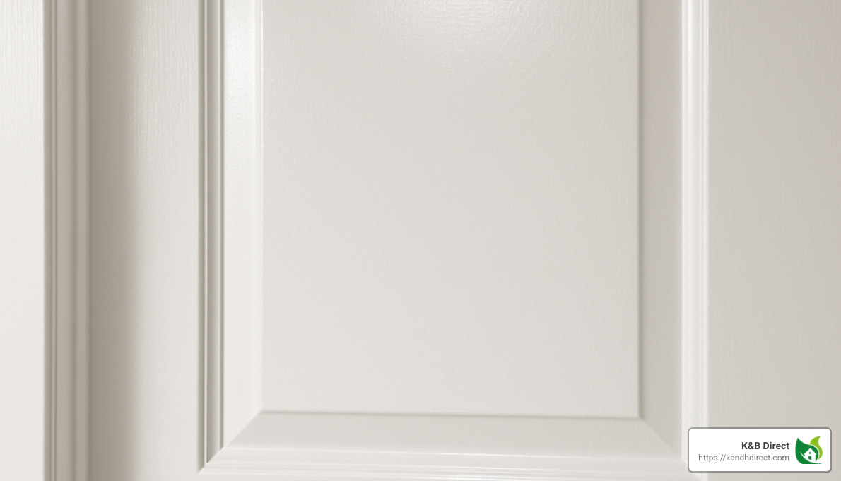 close-up of smooth semi-gloss finish - how to paint an interior door