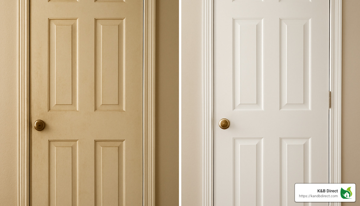 before and after interior door painting change - how to paint an interior door