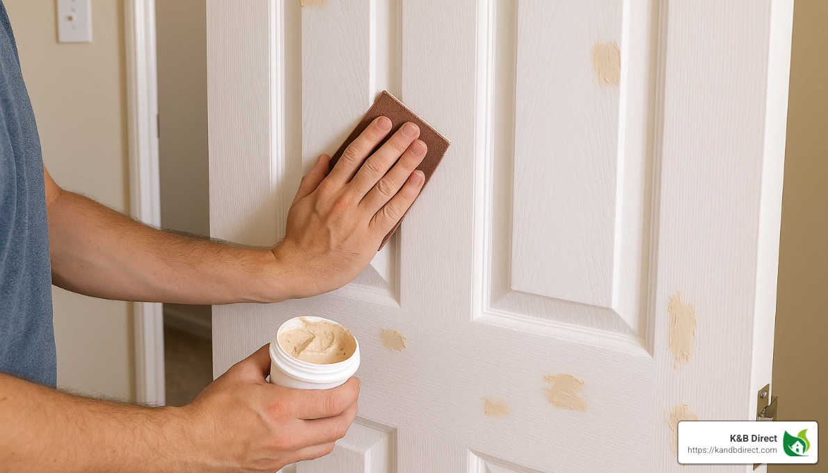 sanding and filling a door panel - how to paint an interior door