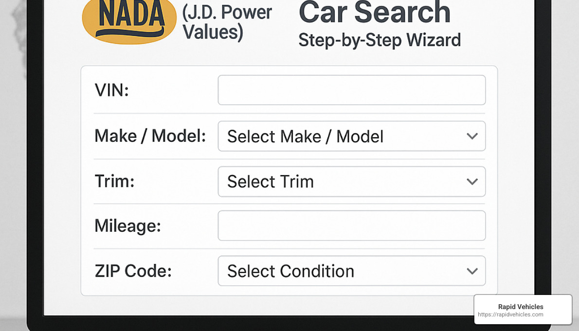NADA car search step-by-step wizard - nada car search