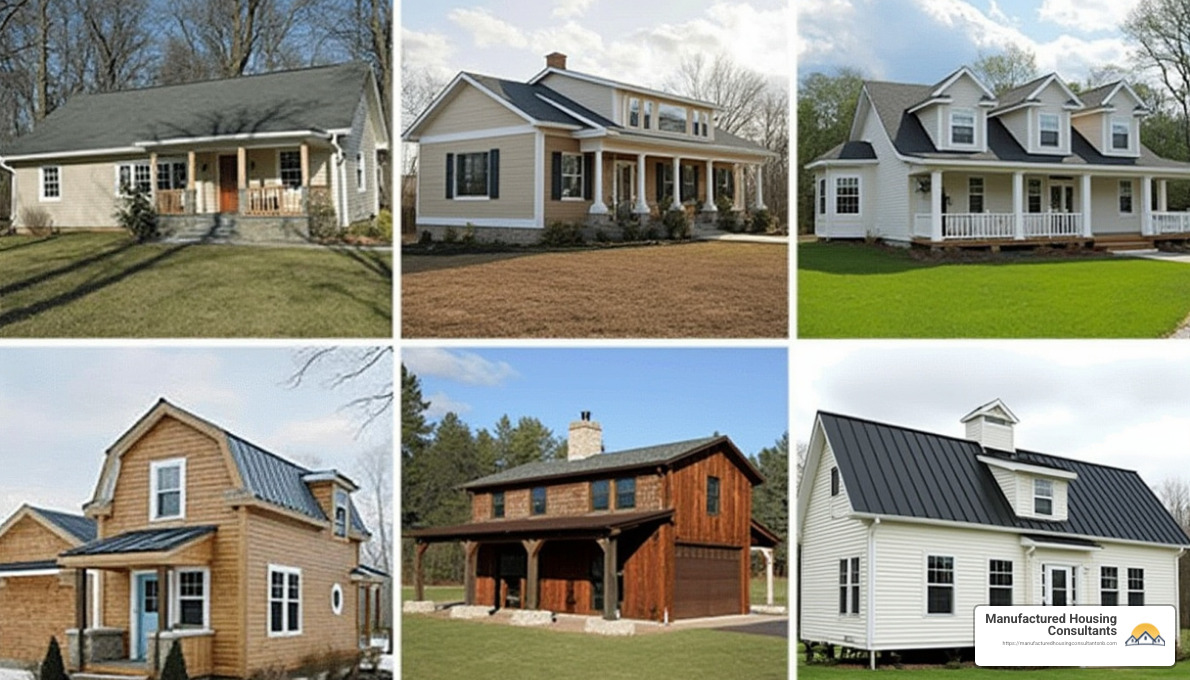 Gallery of modular home styles: ranch, cape cod, two-story, barndominium, tiny home, craftsman. - Modular home floor plans