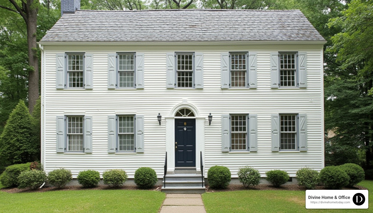 colonial home exterior with symmetrical facade - custom traditional colonial style interior