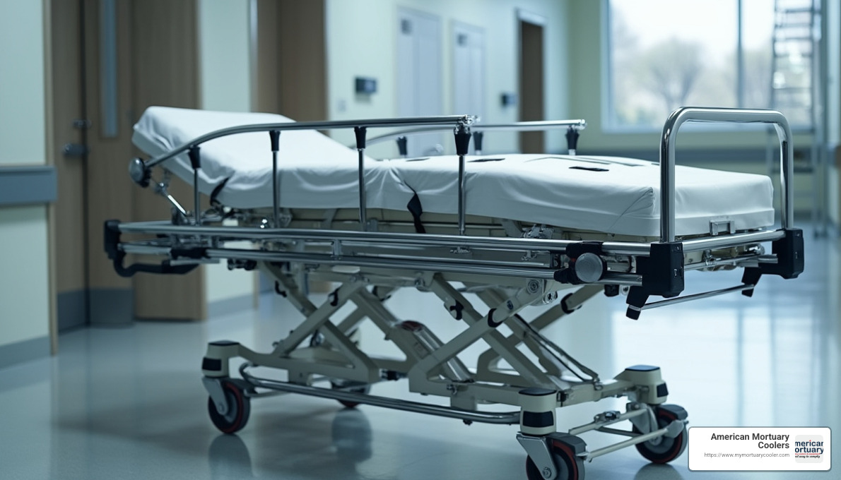 MOBI F500 mortuary stretcher with multi-level capability - mortuary trolley for sale