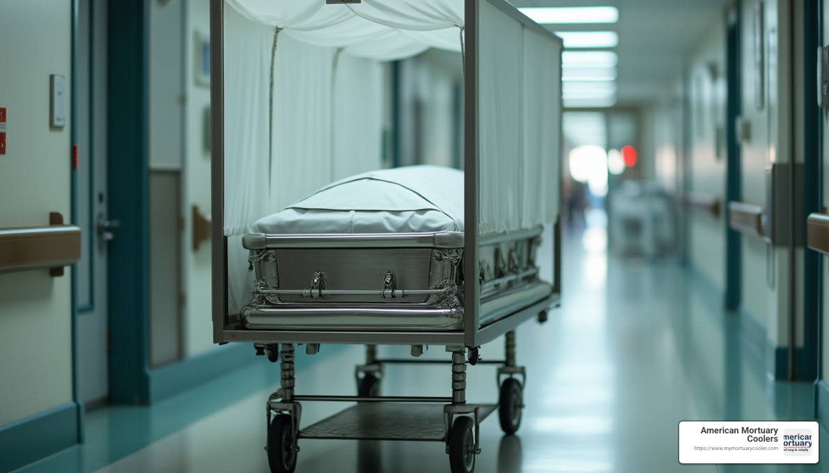 Concealment mortuary trolley with privacy cover - mortuary trolley for sale