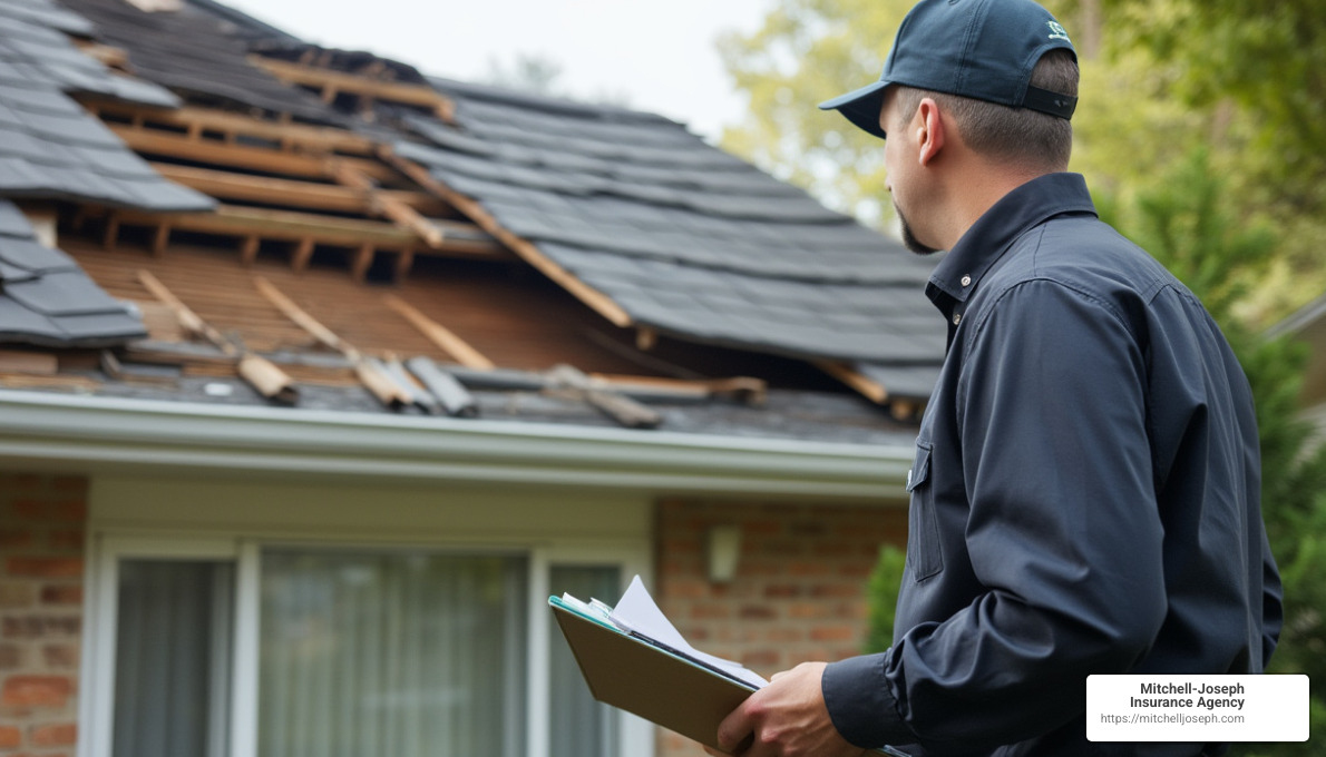 9f9b0c107dbd8d3ddb1d5707b143d2864aa8294f Securing Your Home: How to Pick the Best Insurance in NY Discover how to compare homeowners insurance ny, avoid common mistakes, and protect your property with expert tips for New Yorkers. insurance adjuster inspecting roof damage - homeowners insurance ny