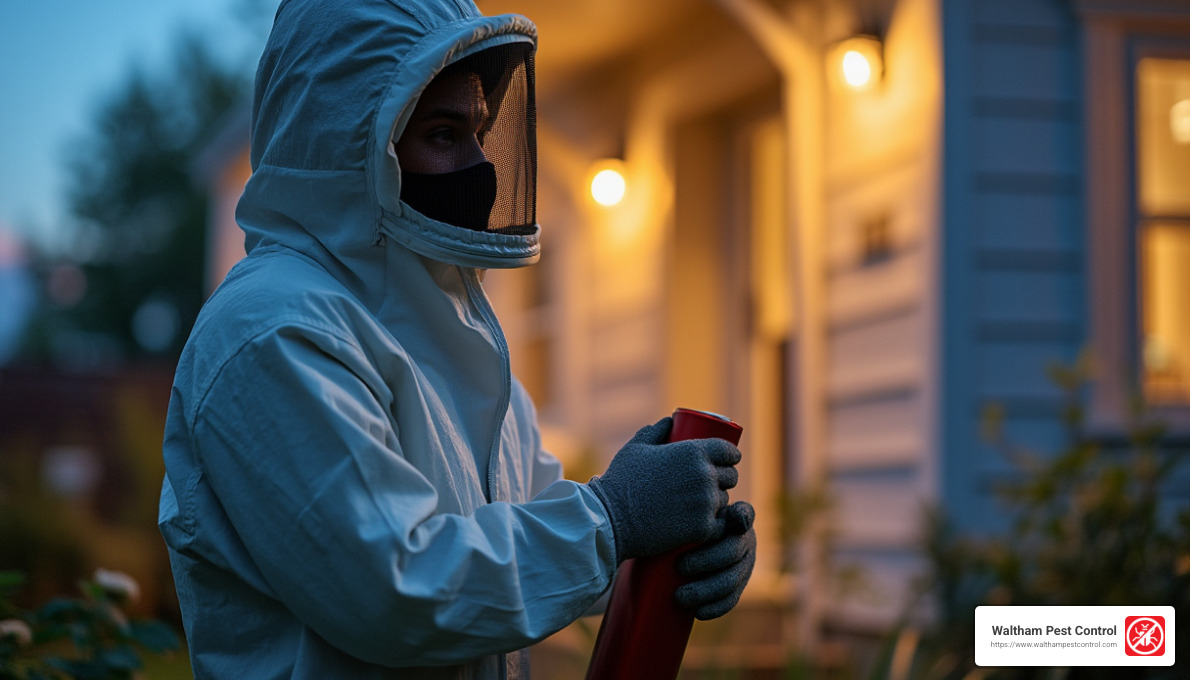 Protective equipment for hornet nest removal - are hornets active at night