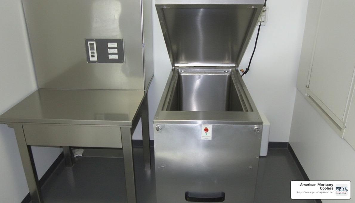 Modern aqua cremation system with control panel and stainless steel chamber - aqua cremation coolers