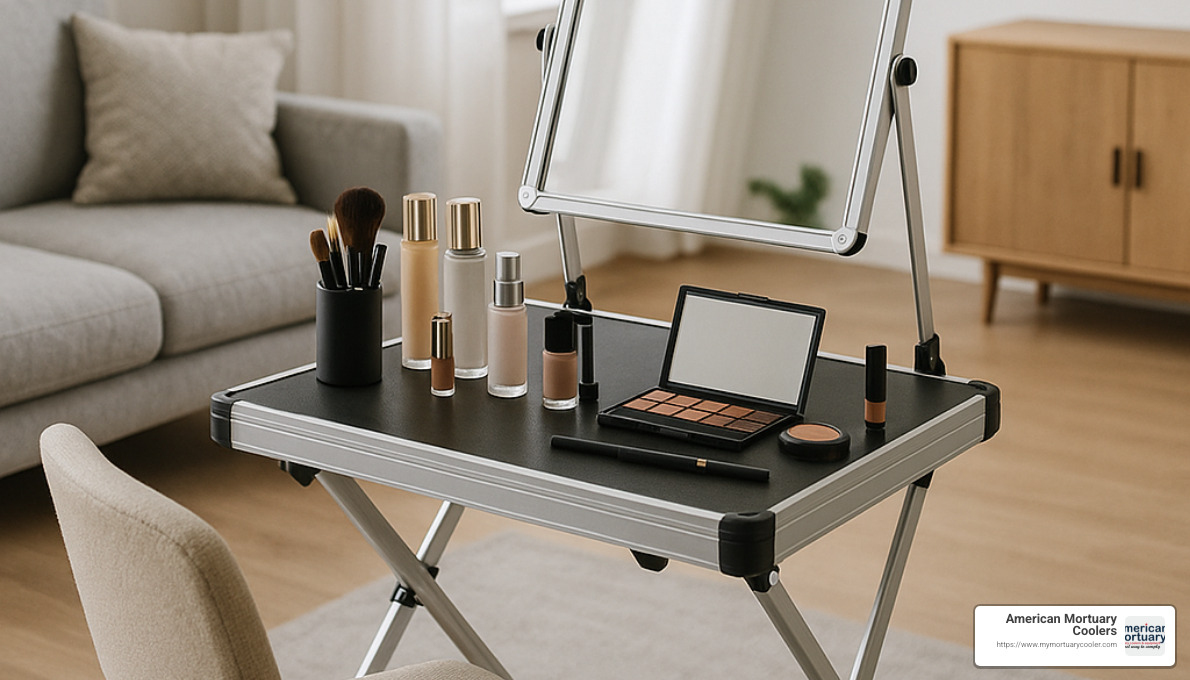 TuscanyPro portable makeup table - foldable dressing table