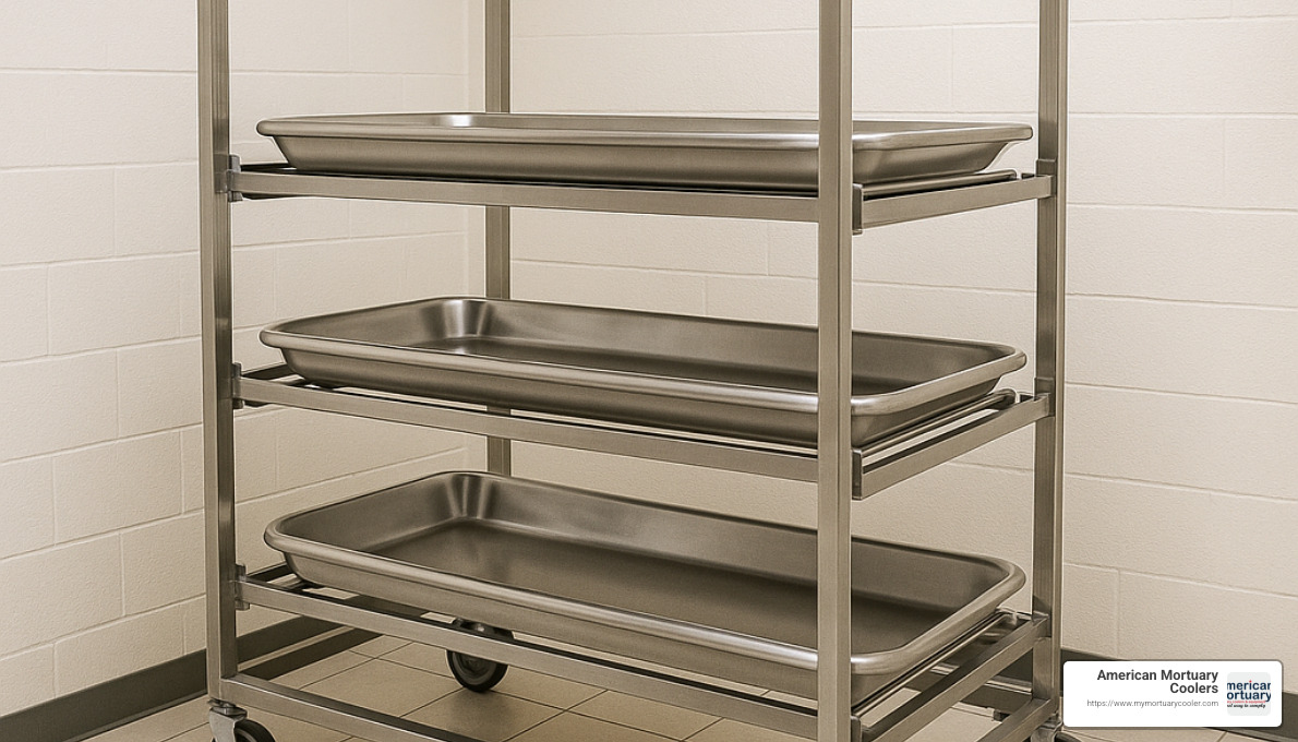 roll-in mortuary rack system - 3 Body Mortuary Cooler