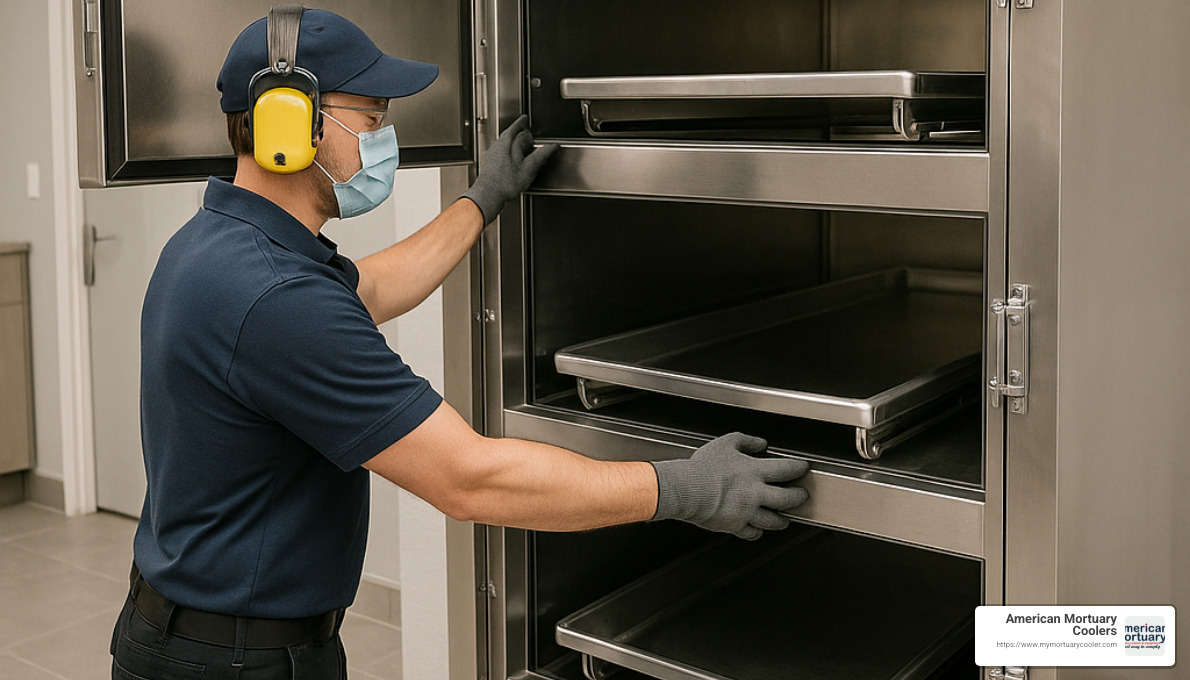 mortuary cooler installation - 3 Body Mortuary Cooler