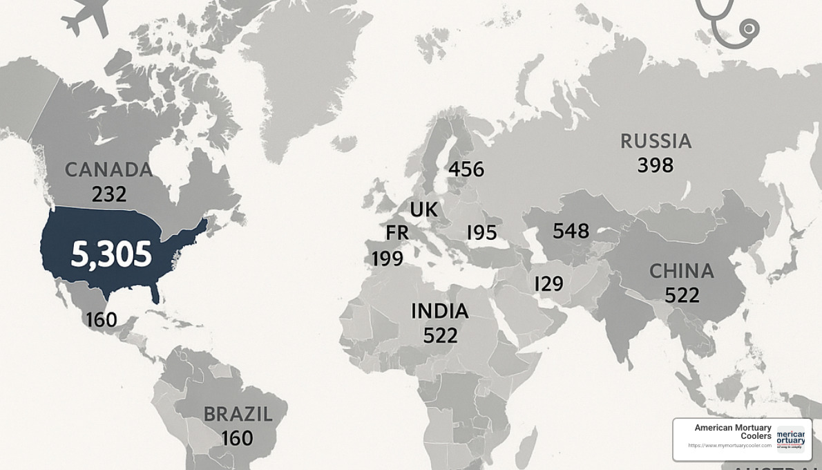 world map showing global AME distribution - aviation medical examiner
