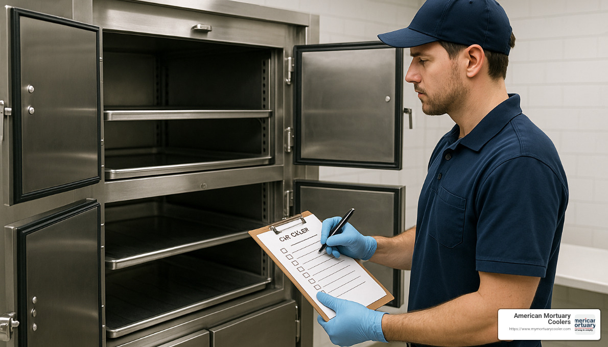 maintenance checklist for morgue refrigeration - morgue fridge