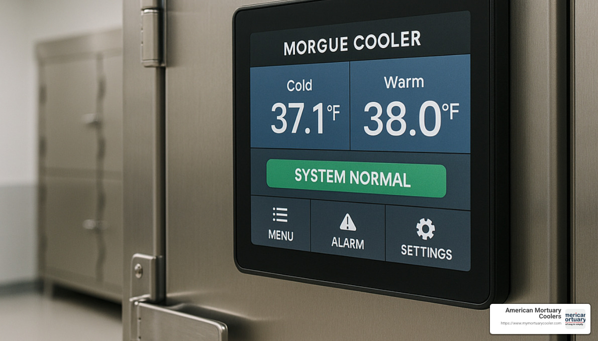 touchscreen control panel for morgue cooler - temperature of morgue cooler