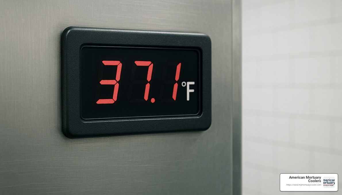 digital thermometer for morgue cooler - temperature of morgue cooler