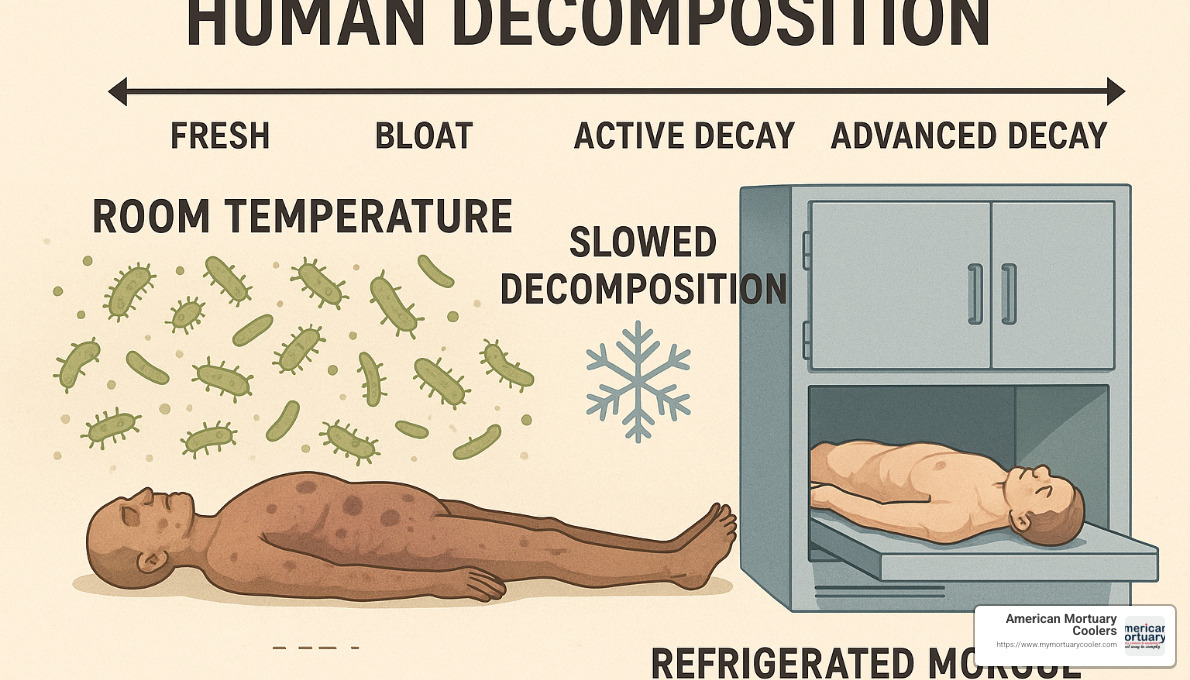 decomposition process and refrigeration science - how cold is a morgue freezer