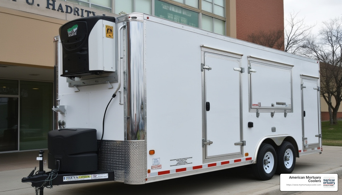 trailer-based mobile mortuary freezer - mobile mortuary freezer