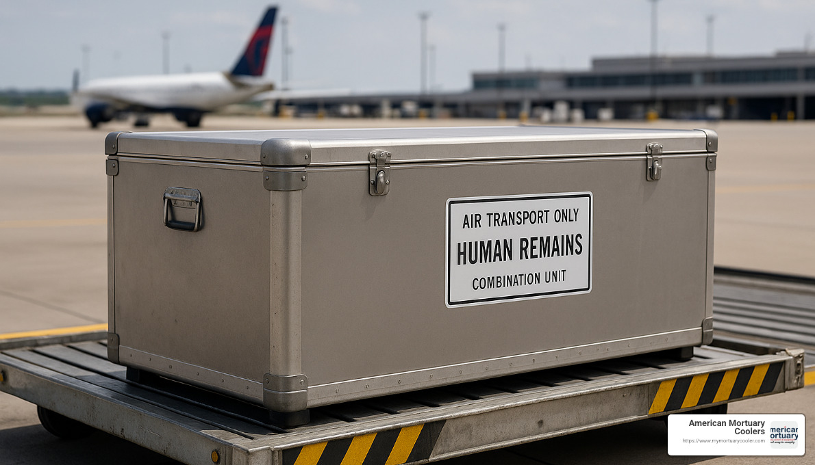 Air transport container for human remains - american mortuary