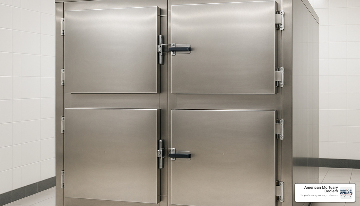 Mortuary cooler unit with digital temperature controls - american mortuary
