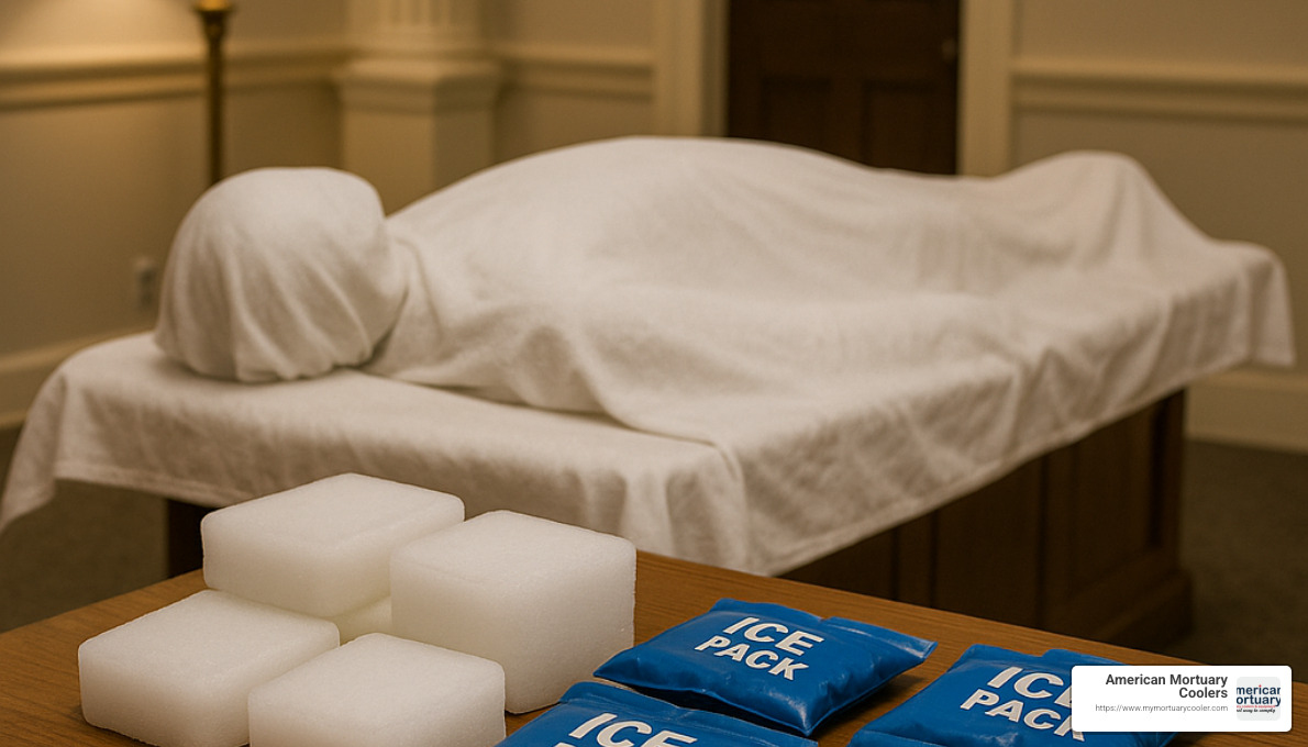 Alternative cooling methods for body preservation - funeral home body freezer