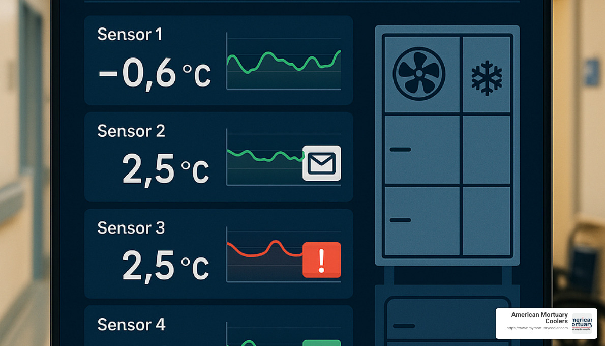 Digital temperature monitoring dashboard for morgue freezer system - morgue freezer pictures