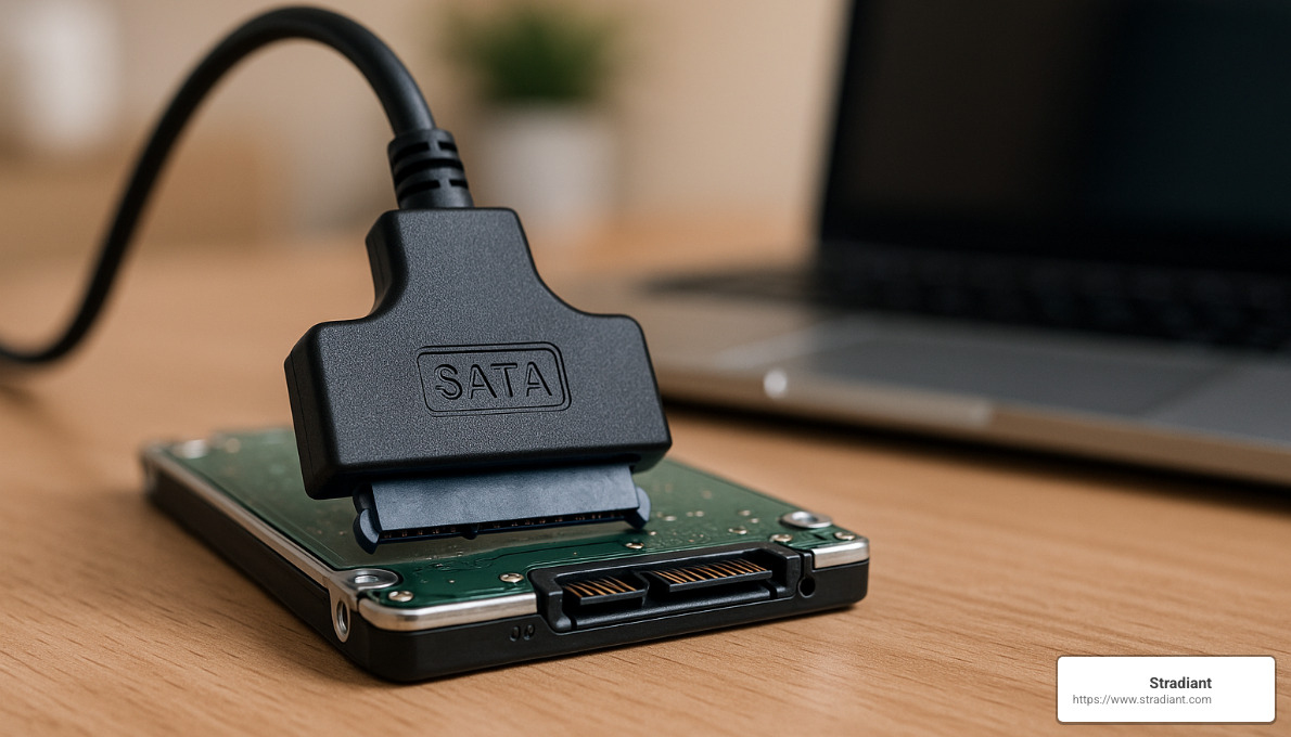 SATA to USB adapter connected to hard drive - how to recover data