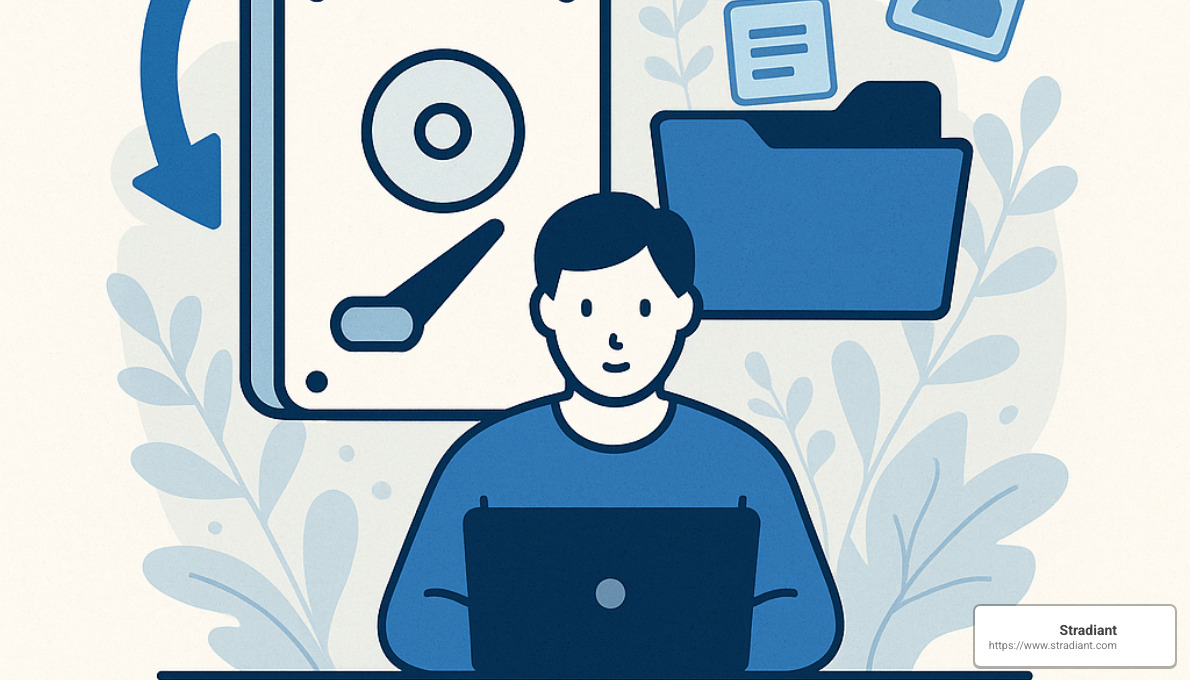 Person using data recovery software on laptop - how to recover data