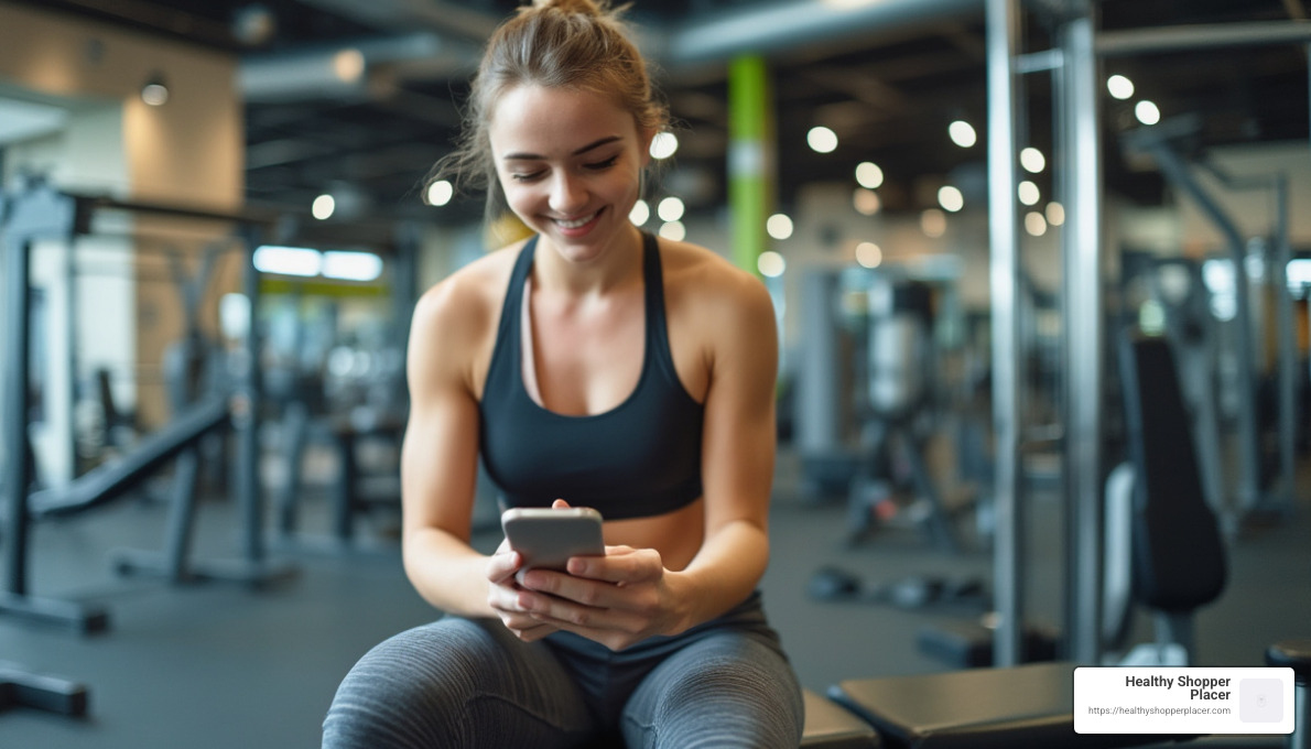 person checking fitness deals on smartphone - daily fitness deals