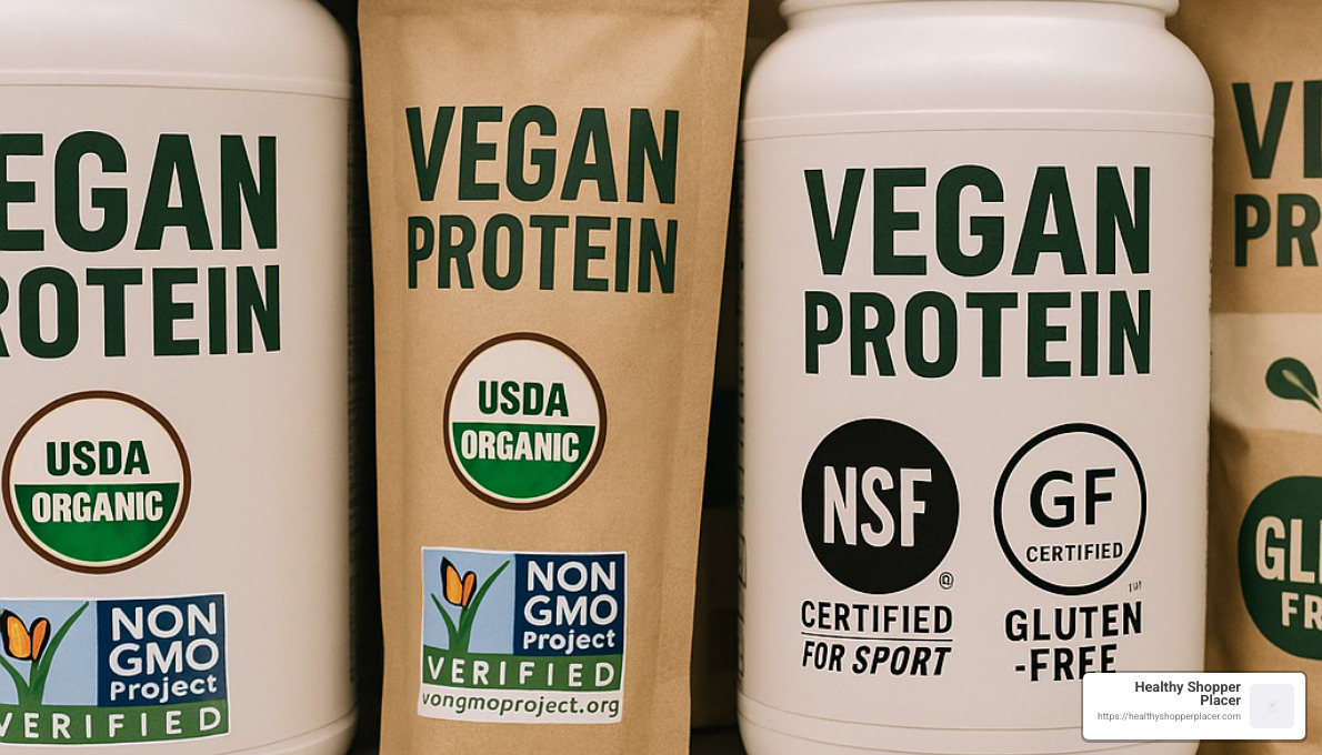 vegan protein powder certifications and labels - vegan protein powder