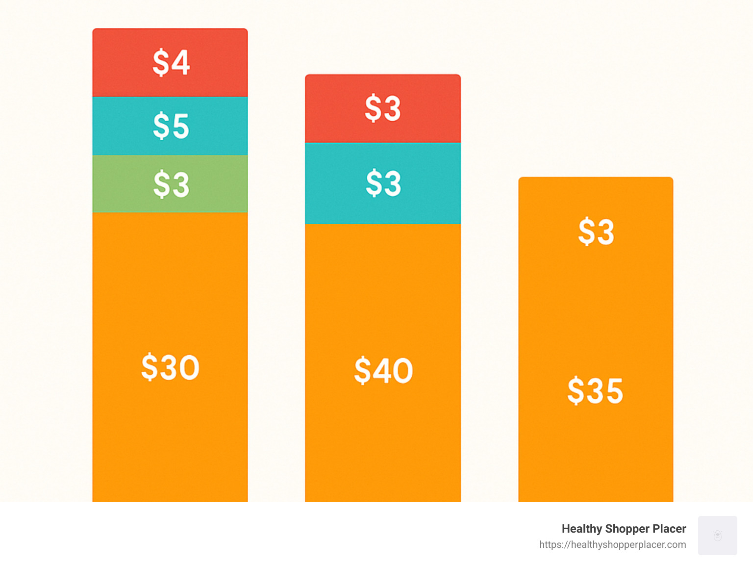 Chart showing comparison of yoga mat prices across different online platforms including marketplaces like Amazon, direct brand websites, and specialty retailers, with breakdown of base price, shipping, taxes, and platform fees - online yoga mat price infographic 