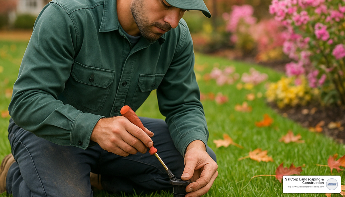 seasonal irrigation system maintenance - installing irrigation system for garden