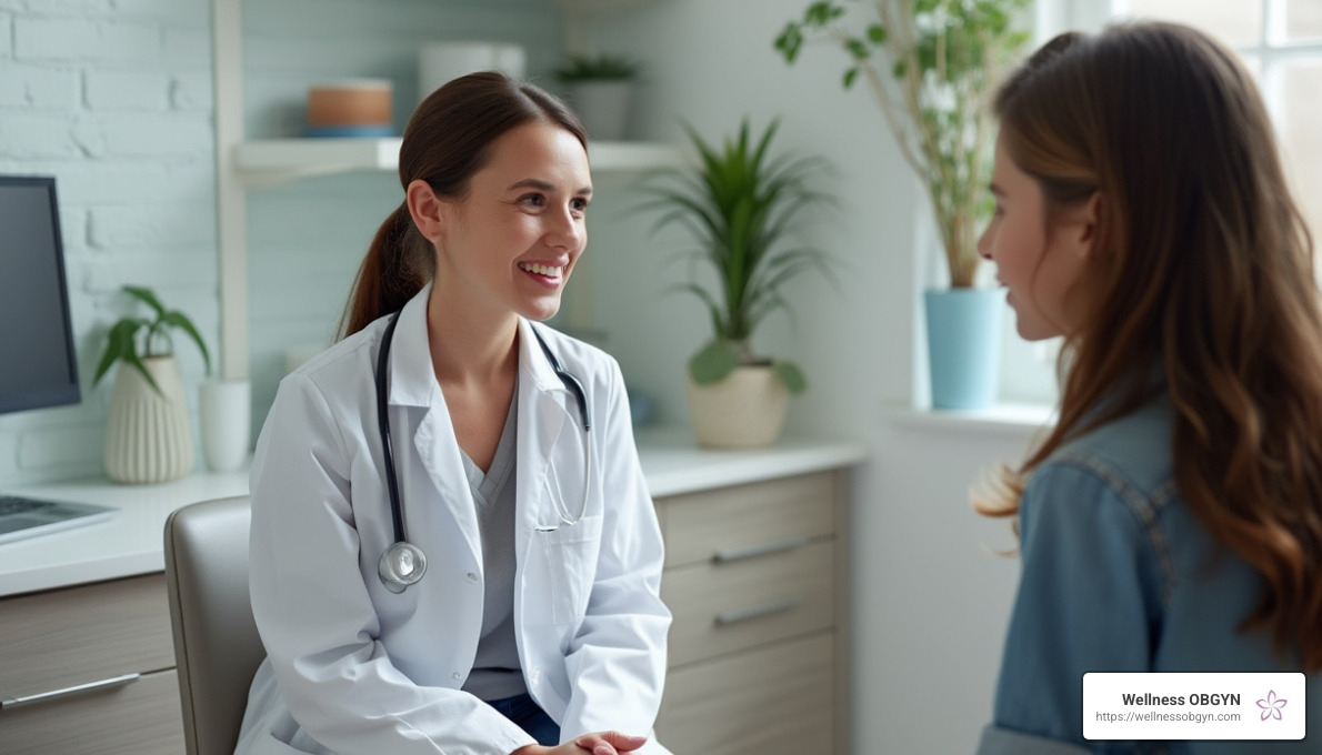 doctor speaking privately with teen patient - adolescent gynecology honolulu