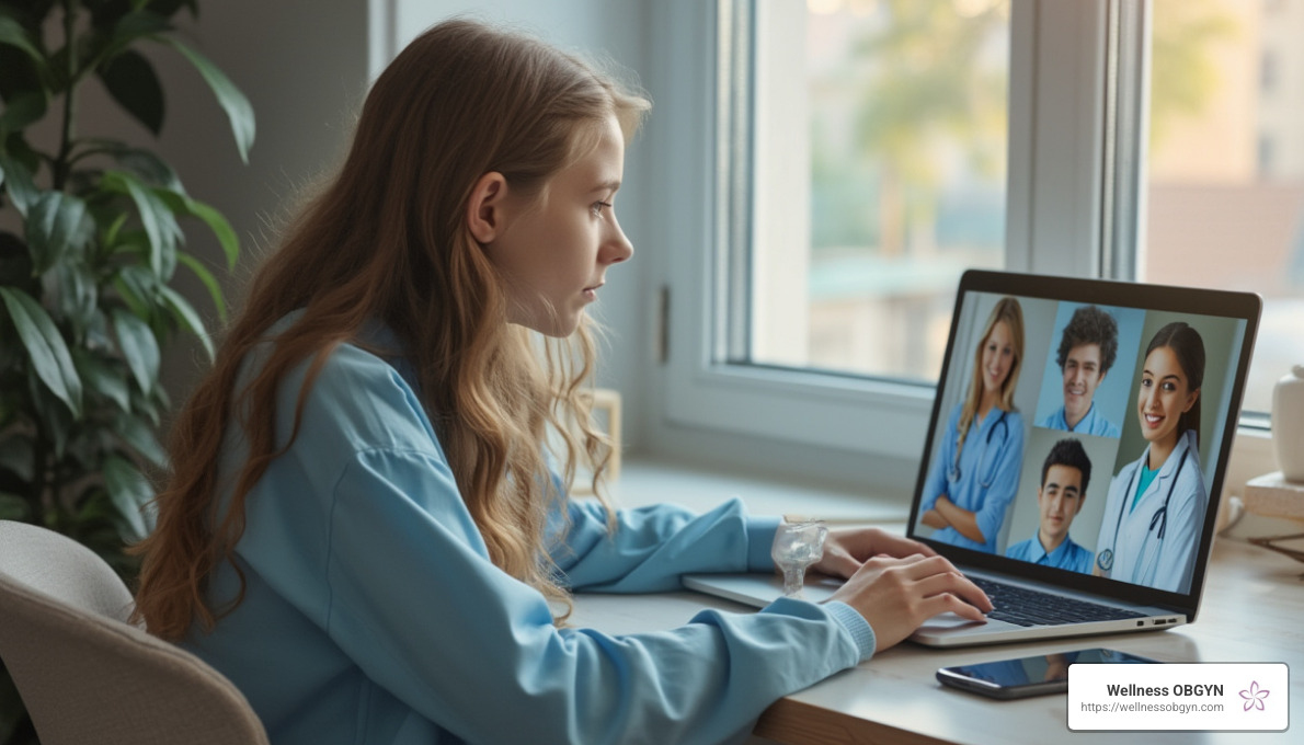 teen reviewing doctor profiles online - adolescent gynecology honolulu