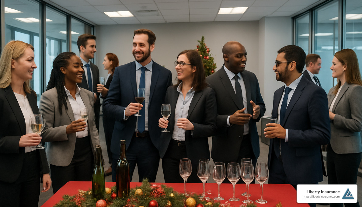 corporate holiday party with alcohol service - host liquor liability insurance policy