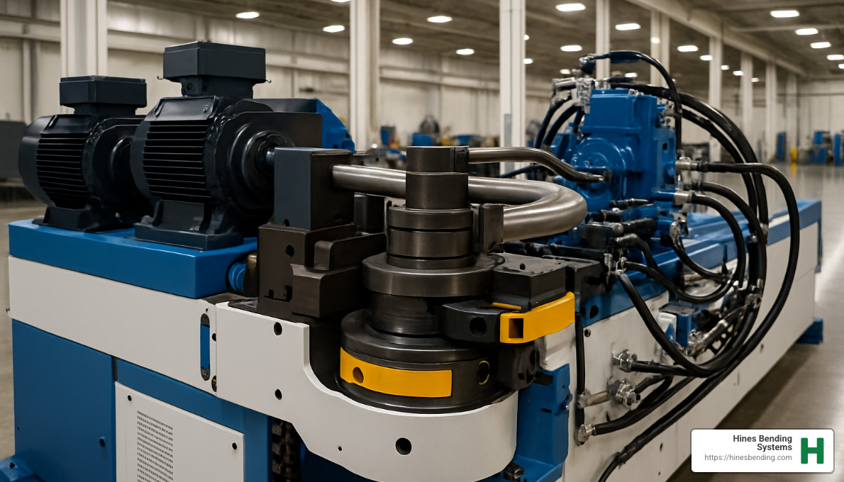 Hybrid CNC tube bender with servo-hydraulic drive system - CNC tube bender